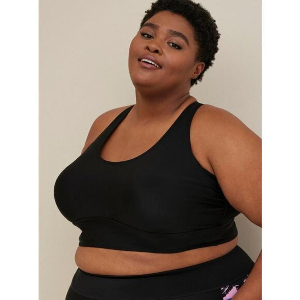 NWOT Torrid Swim Wireless Adjustable Scoop Bikini Top Black Size 6X